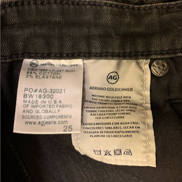 Grey AG jeans, size 25, ankle length, frayed hems, mid-rise, stretchy - Picture 5 of 5